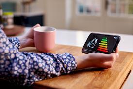 A woman reviews a smart meter app on her phone