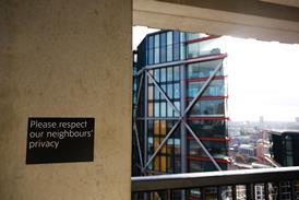 A view of the block of flats visible from the Tate's viewing gallery