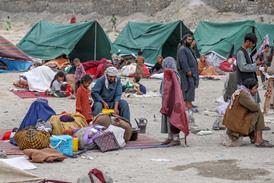 Internally displaced families from northern provinces, who fled from their homes due to the fighting between Taliban and Afghan security forces, take shelter in a public park in Kabul, Afghanistan