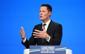 Justice secretary Alex Chalk speaks at the Conservative Party Conference in Manchester, October 2023