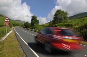 Speeding car