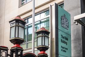 Rolls Building sign, Royal Courts of Justice