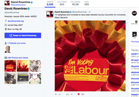 Dave Rowntree tweets about election 