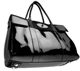 A black Mulberry handbag in patent leather