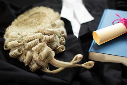 Barrister wig and gown