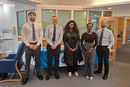 Law Clinic students with Connor King (Levis Solicitors) and Ian Cormack (Jordans Solicitors) giving Wills and Probate legal advice at the Sue Ryder Hospice in Headingley