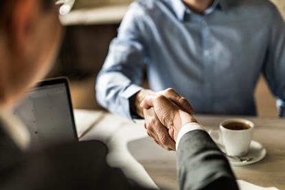 Client meeting handshake