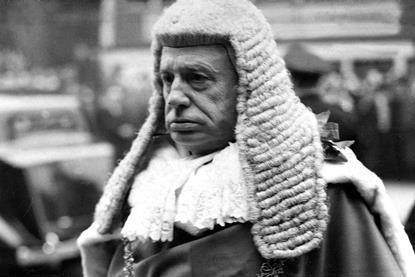 Lord Goddard, lord chief justice. Pictured 1946