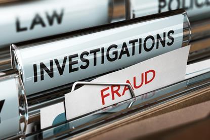 Folders labelled 'investigations' and 'fraud'