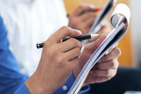Journalist taking notes