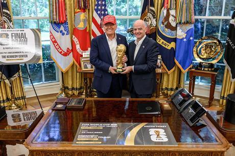 Donald Trump with FIFA president Gianni Infantino