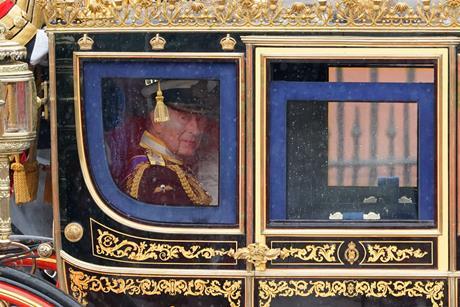 King Charles III and Queen Camilla depart Buckingham Palace en route to the Palace of Westminster for the State Opening of Parliament