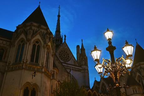 Royal Courts of Justice by night