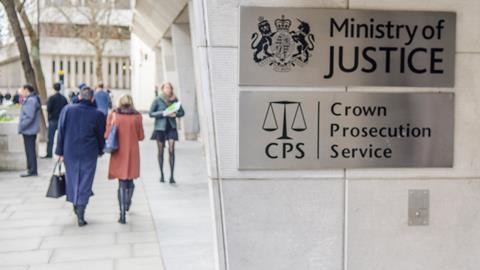 Ministry of Justice and Crown Prosecution Service building sign