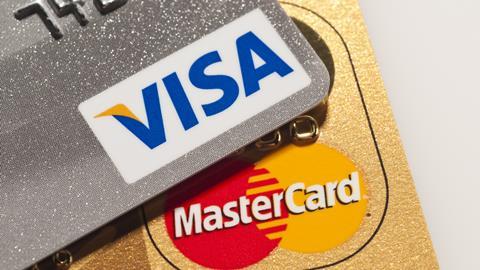 Mastercard and Visa cards