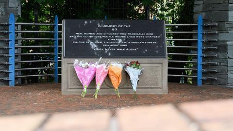 Hillsborough memorial outside the Hillsborough Stadium