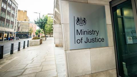 Ministry of Justice sign, London office