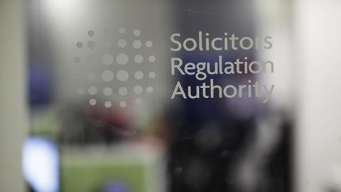 Solicitors Regulation Authority office sign