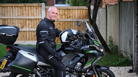 Fergus Dalgarno on his Kawasaki Versys 1000 motorbike