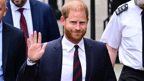 Prince Harry arrives at the Royal Courts of Justice, April 2025