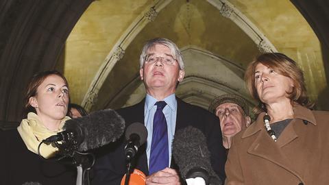 Andrew Mitchell at the High Court after losing the 'Plebgate' case