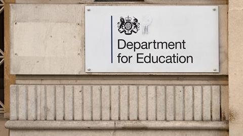 Department for Education building sign