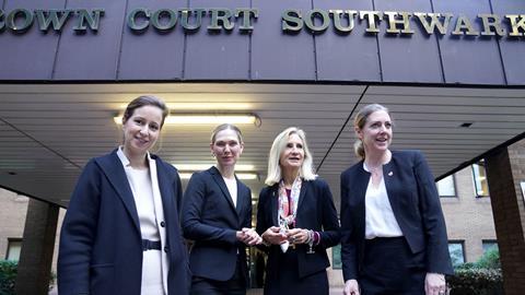 Serious Fraud Office director Lisa Osofsky (second right) outside Southwark Crown Court with her team from the SFO