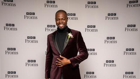 Sam Oladeinde, backstage at the Royal Albert Hall, before the Last Night of the Proms