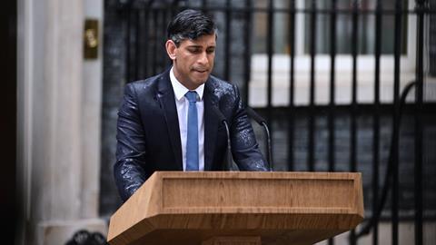 Prime minister Rishi Sunak announces a General Election in Downing Street