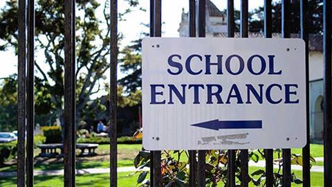 School entrance gates