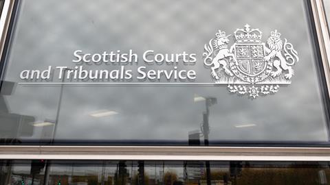 Scottish Courts and Tribunals Service sign in Glasgow