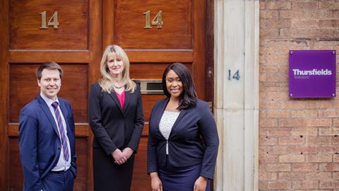 James Monk, Michelle O’Hara and Jade Linton of Thursfields Solicitors