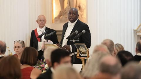 Lord chancellor and secretary of state for justice David Lammy speaking at the dinner to His Majesty's judges in Mansion House, London