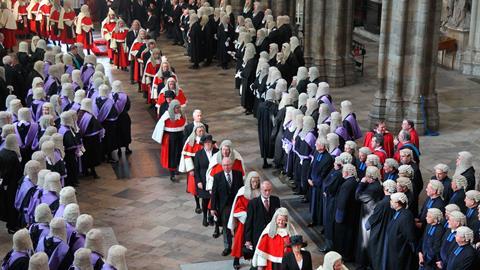 Judges' procession in Westminster Abbey
