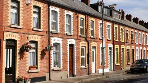 A row of red brick terraced houses