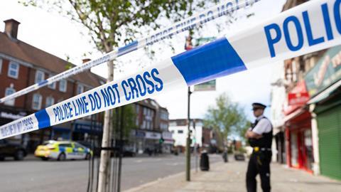 Golders Green stabbing, police tape