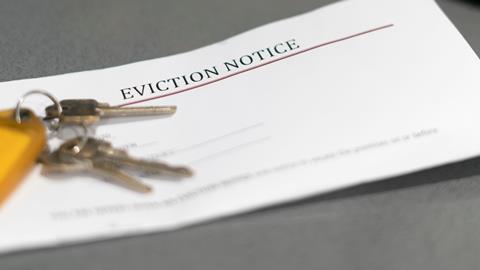 Eviction notice with set of keys