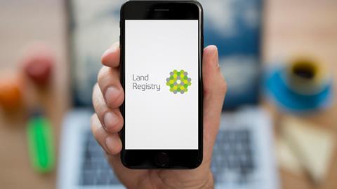 Land Registry app displayed on smart phone