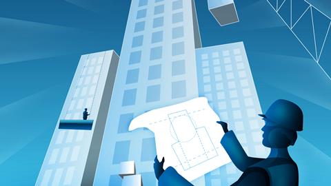 Man building plans