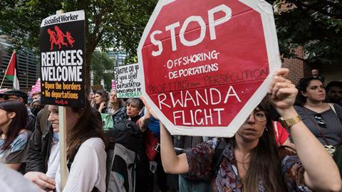 Rwanda flight protest