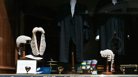 Wig and gown display, Ede & Ravenscroft