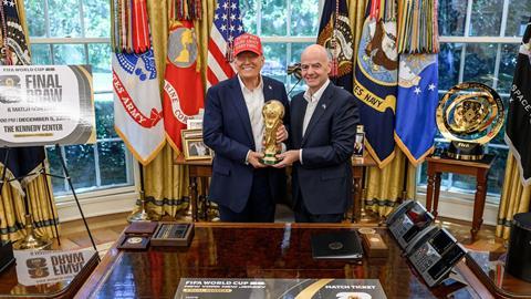 Donald Trump with FIFA president Gianni Infantino