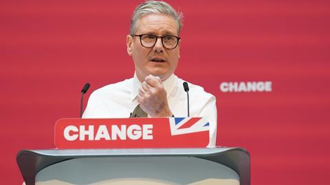 Labour Party leader Sir Keir Starmer launches his party's manifesto at Co-op HQ in Manchester, June 2024