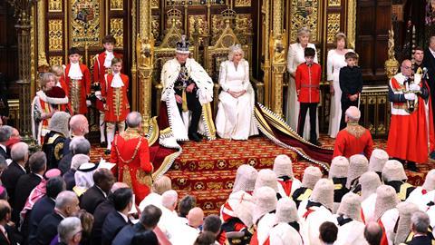 King Charles III and Queen Camilla attend the state opening of Parliament at the Palace of Westminster