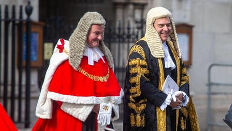 Lord Burnett and lord chancellor Brandon Lewis pictured at the opening of the legal year 2022