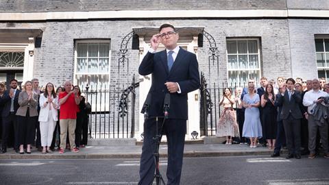 Andy Burnham outside Downing Street