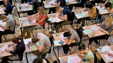 Kings College students sitting exam