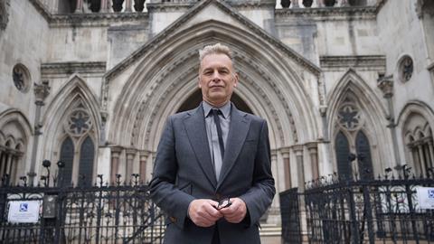 Chris Packham outside the Royal Courts of Justice, London after won his High Court libel claim