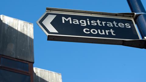 Magistrates court sign
