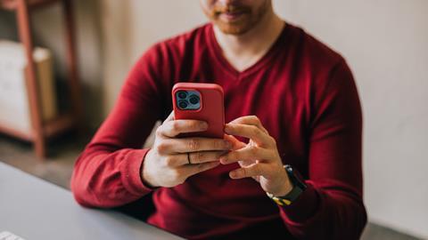 Man using mobile phone